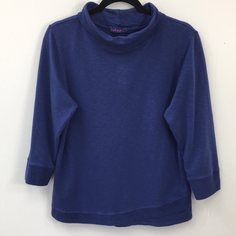 Fresh Produce Mock Cowl Neck Cross Hem Tunic Top Size S EXCELLENT Condition